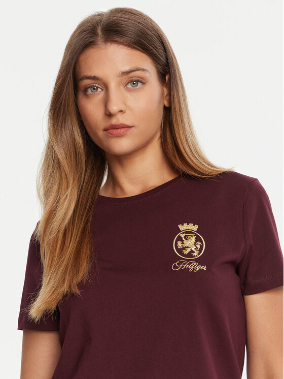 Футболка regular fit Gold Crest WW0WW46153 Tommy Hilfiger, красный — фото 4