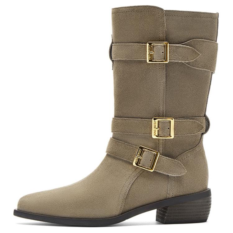 NINE WEST Женские замшевые ботинки на каблуке 4,5 см с меховой подкладкой черные, цвет Black (Fleece-Lined) — фото 3
