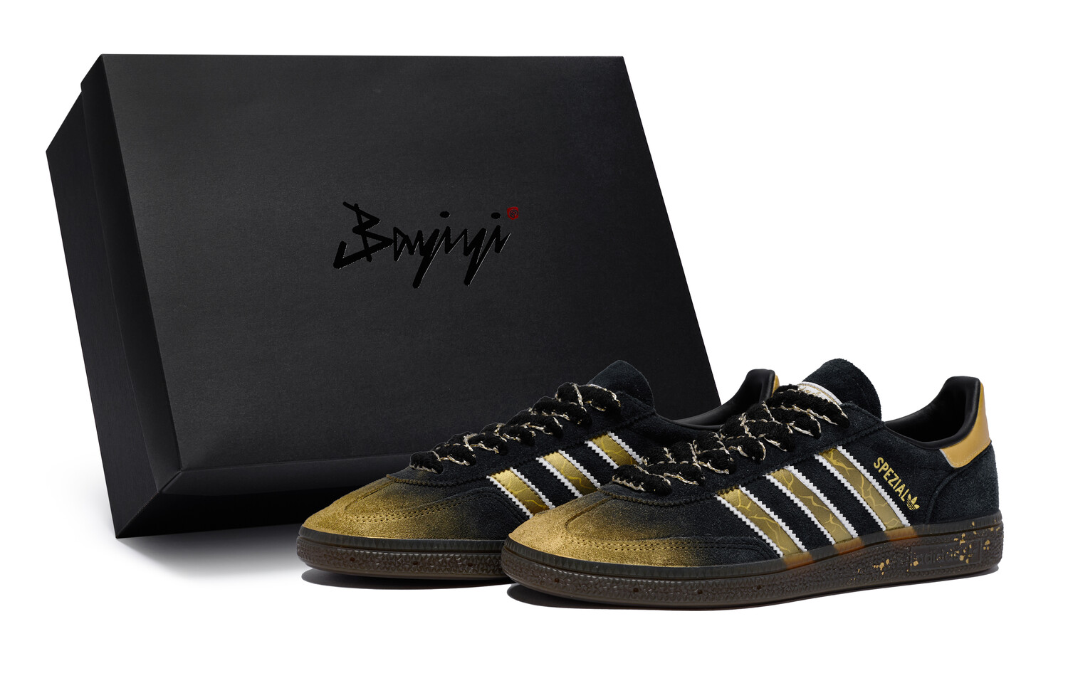 

Кроссовки adidas originals Handball Spzl Skateboarding Shoes Unisex Low-top Gold, черный/золотой