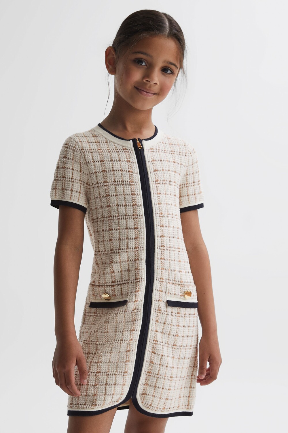 

Твиловое платье Mila с короткими рукавами Reiss, розовый