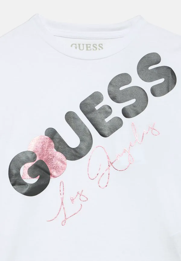 Детская футболка с принтом Guess, Pure White — фото 3