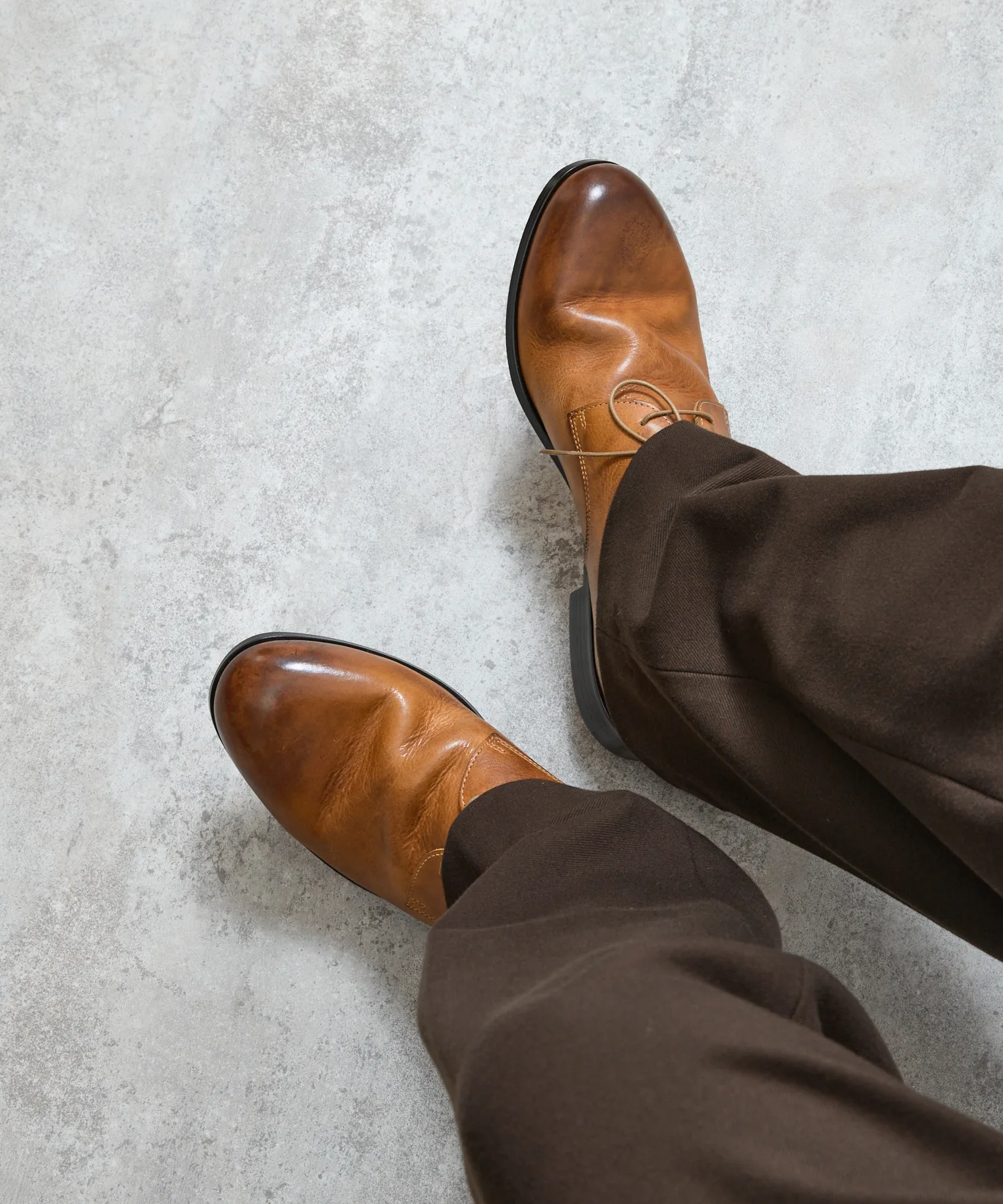 Мужские туфли Derby Plain Toe из натуральной кожи PADRONE And A бежевые