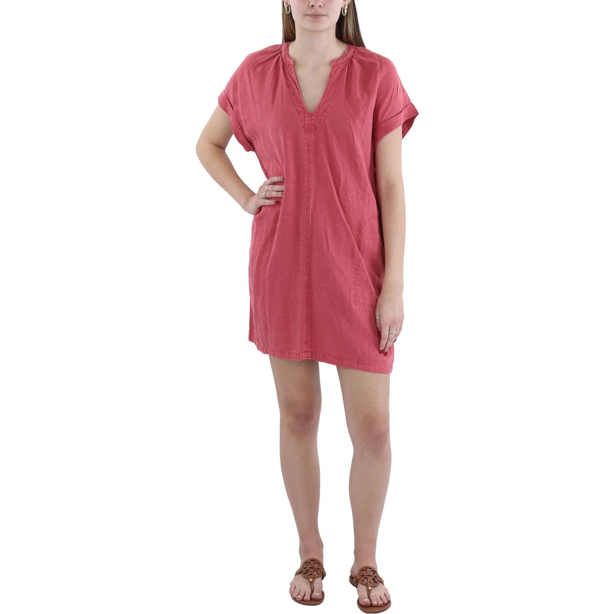 

Короткое мини-платье Lauren Womens с разрезом на шее Splendid, красный