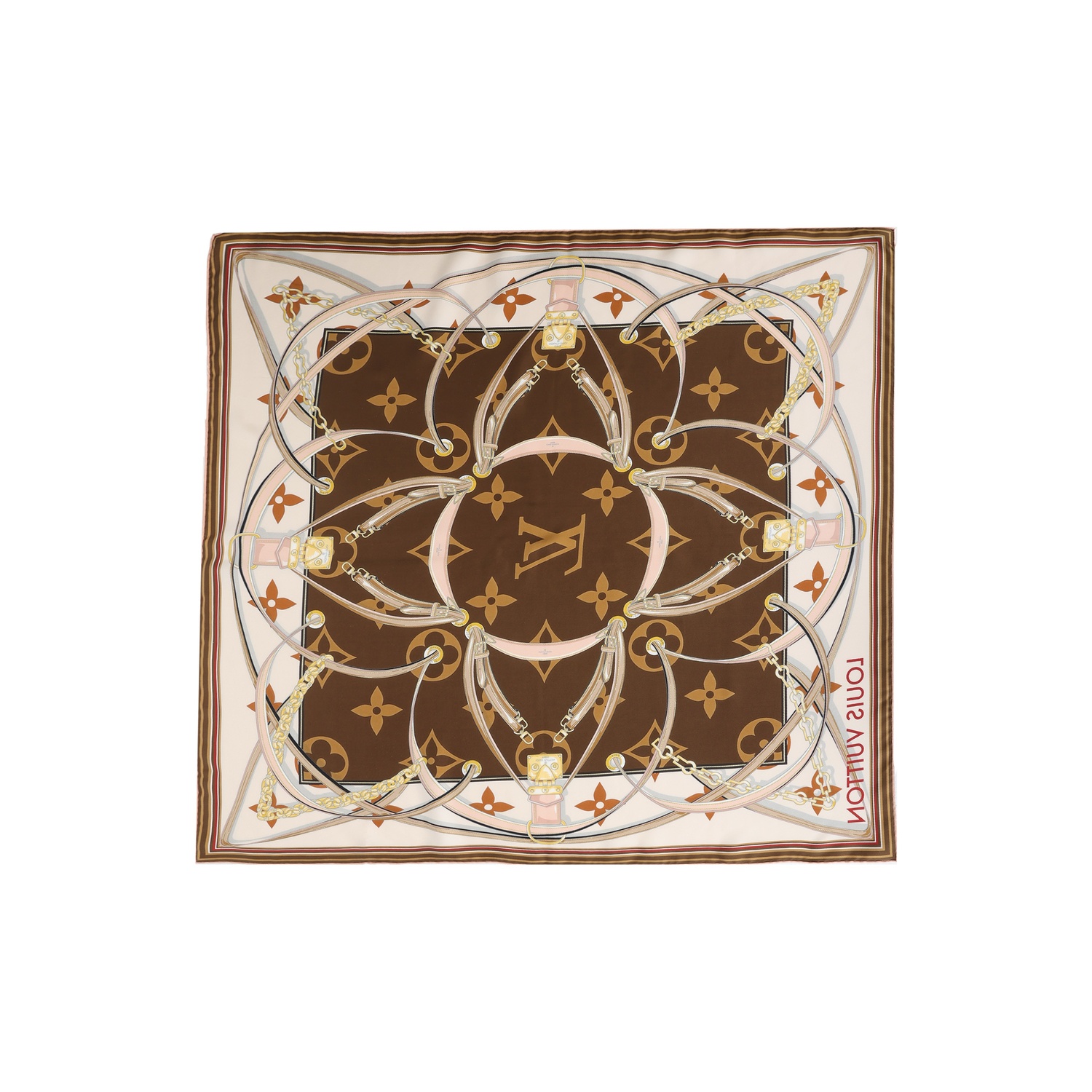 

LOUIS VUITTON Ультимативный монохромный шелковый платок, Brown