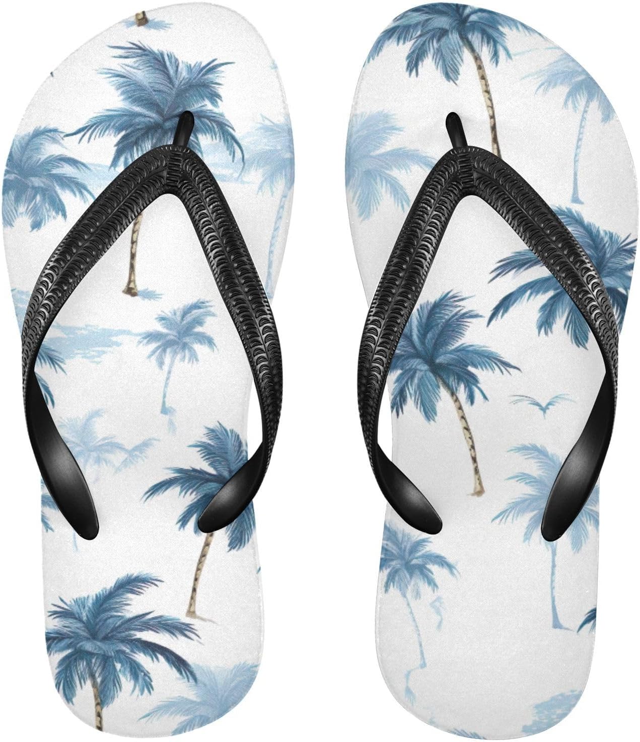 

Женские и мужские летние пляжные шлепанцы Palm Leaf с тропическим дизайном, для душа Kfbe, голубой