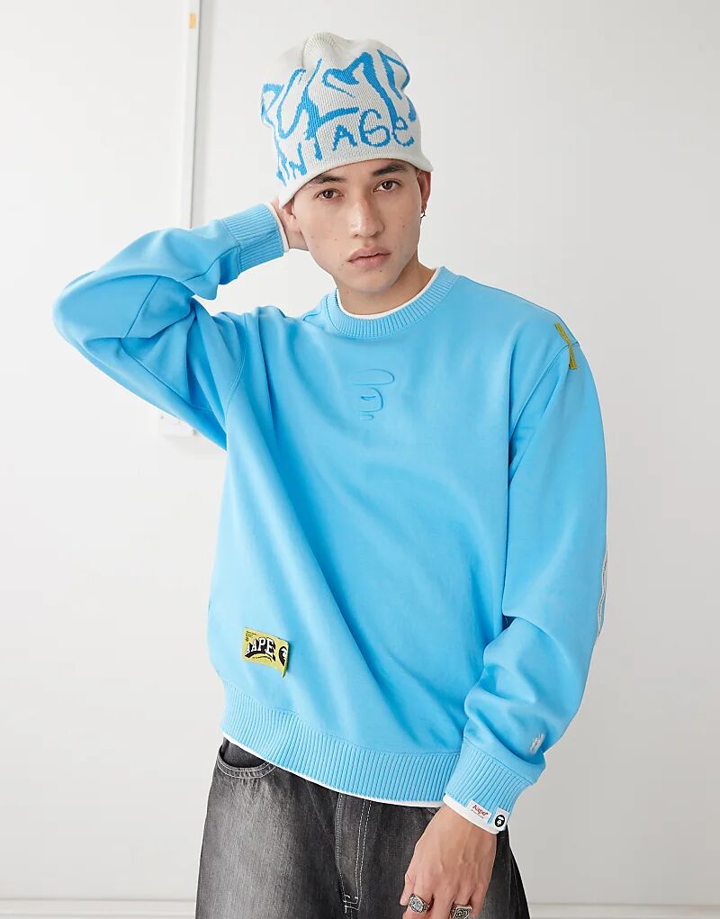 

Толстовка с логотипом Aape By A Bathing Ape синего цвета