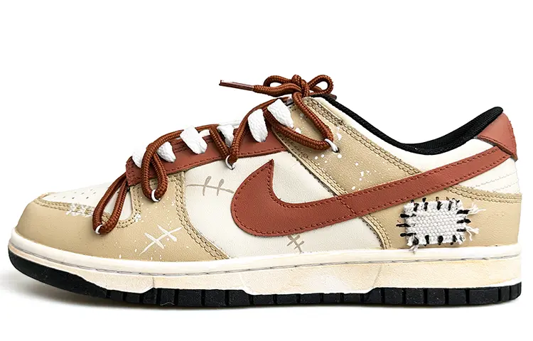 

Кроссовки Nike Dunk Skateboarding Shoes Men Low-top Reddish Brown, хаки