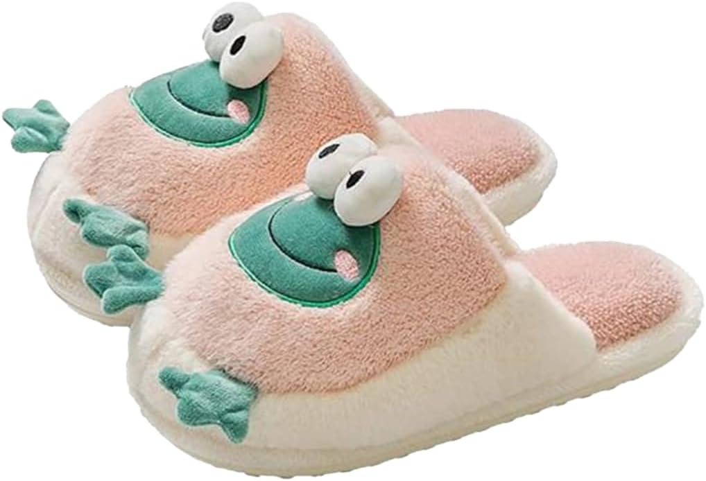 

Мягкие плюшевые тапочки-лягушки Uewidiod для мужчин и женщин, домашние теплые тапочки, розовый