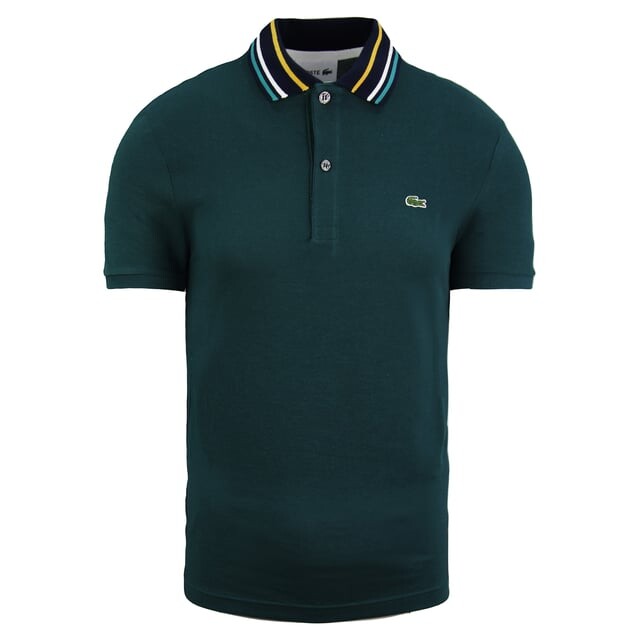 

Приталенная мужская зеленая рубашка поло Lacoste, зеленый