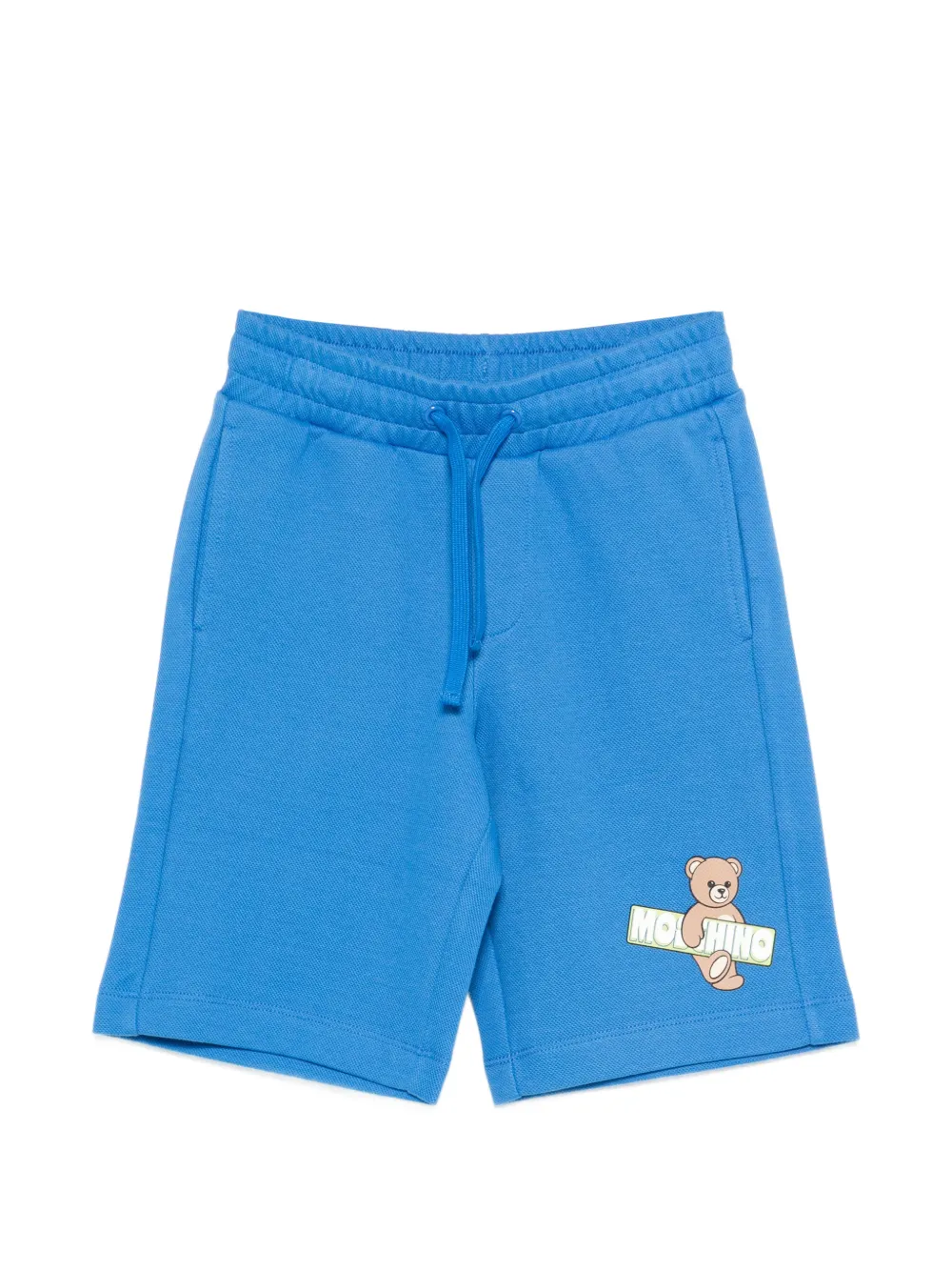 Шорты с изображением Тедди и кулиской Moschino Kids, синий