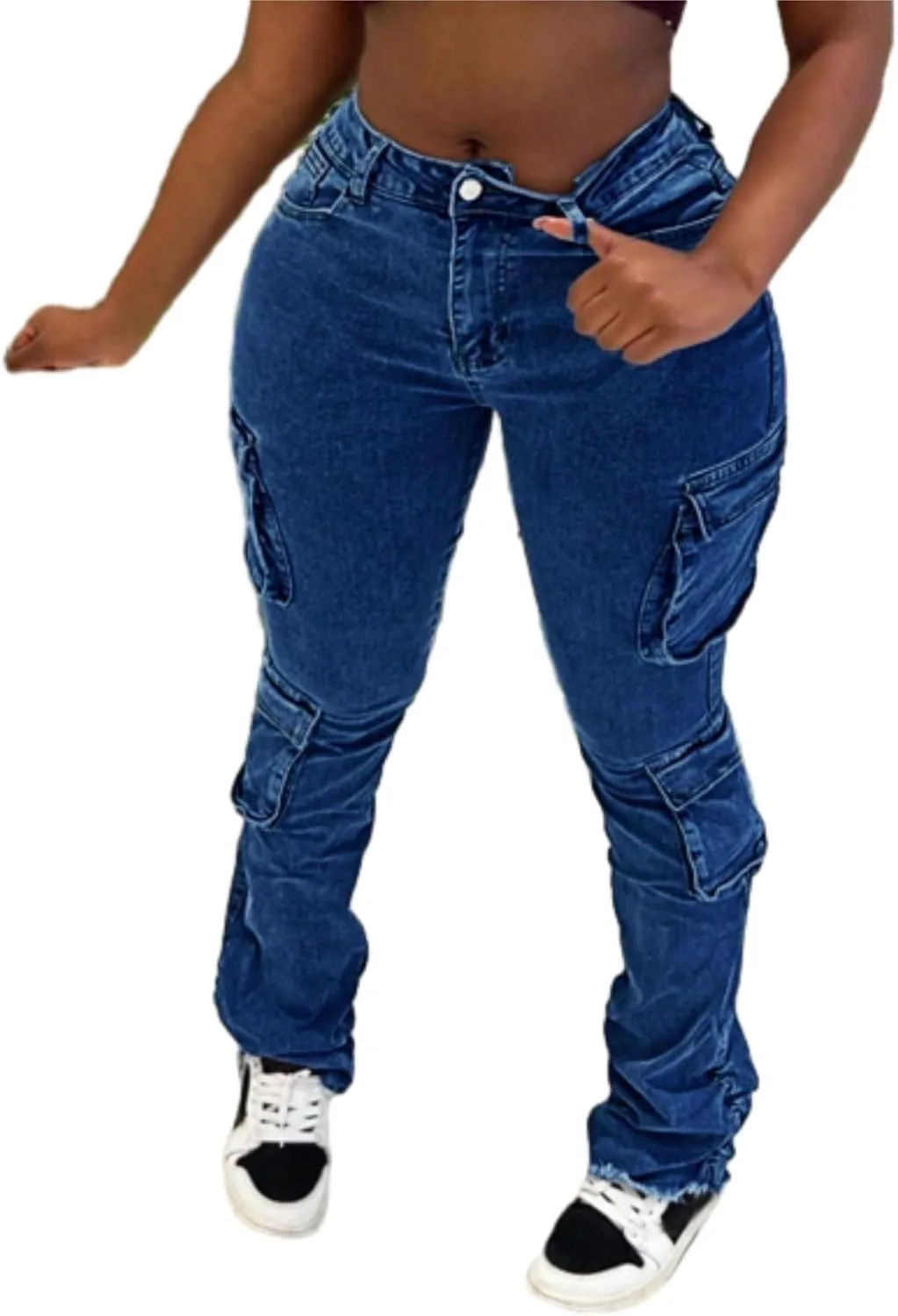 

Женские карго джинсы boyfriend с низкой посадкой EXPJEAS