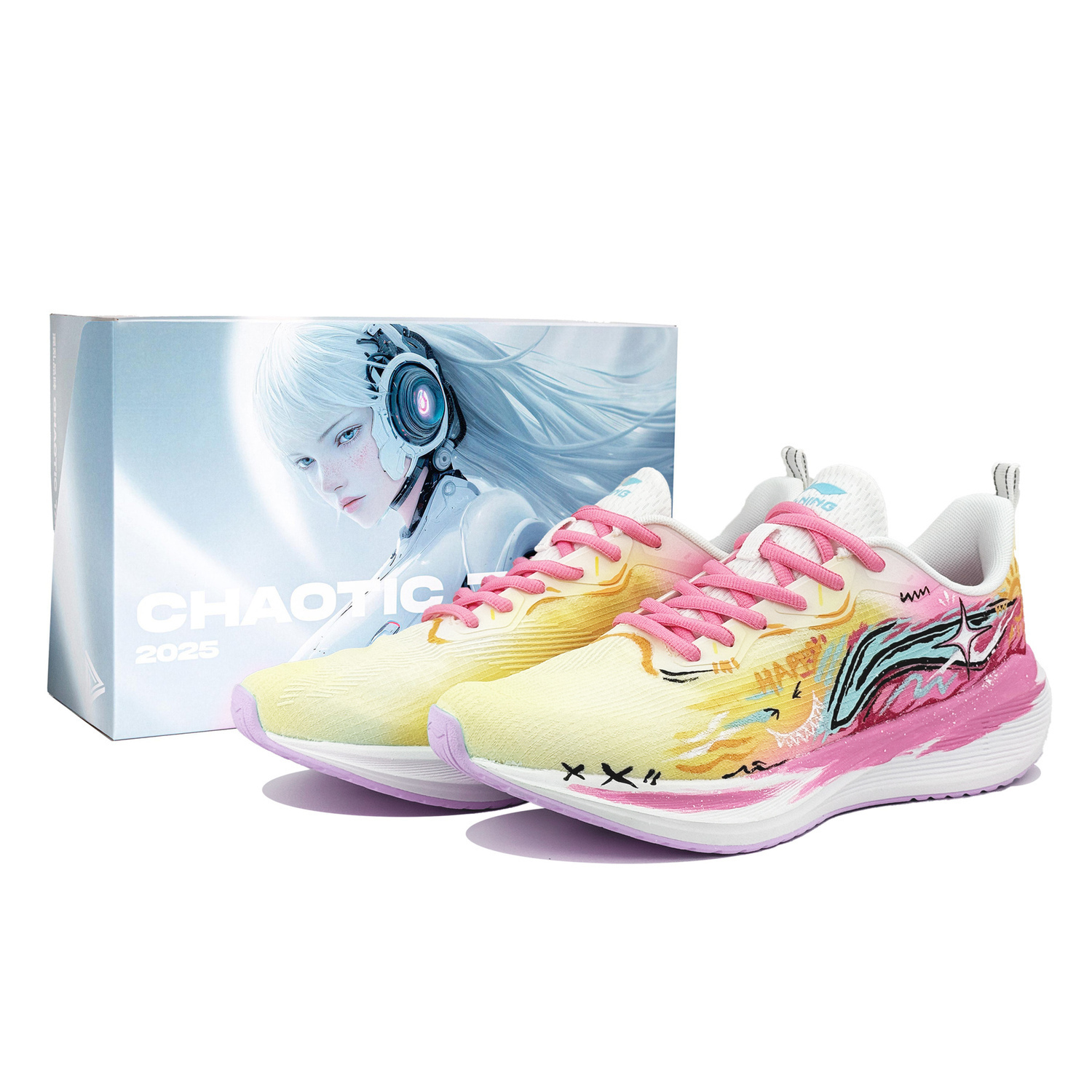 

Женские кроссовки Wuyue низкие повседневные для бега с амортизацией и износостойкостью LINING, розовый