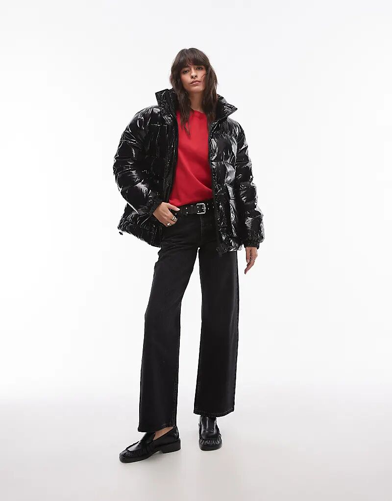 

Куртка-бомбер черного цвета Topshop
