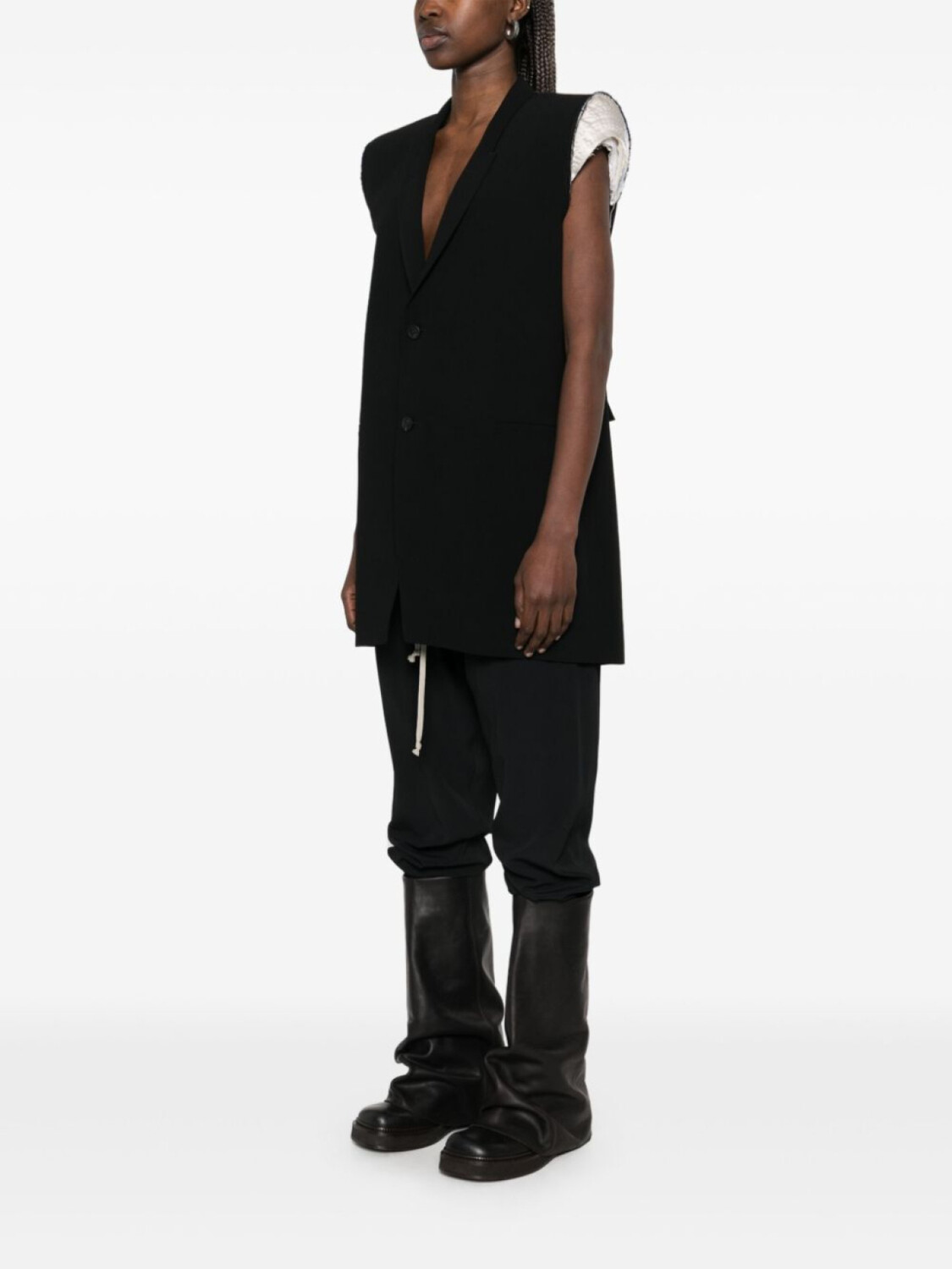 Жилет Rick Owens Dirt, сшитый по индивидуальному заказу, черный — фото 3