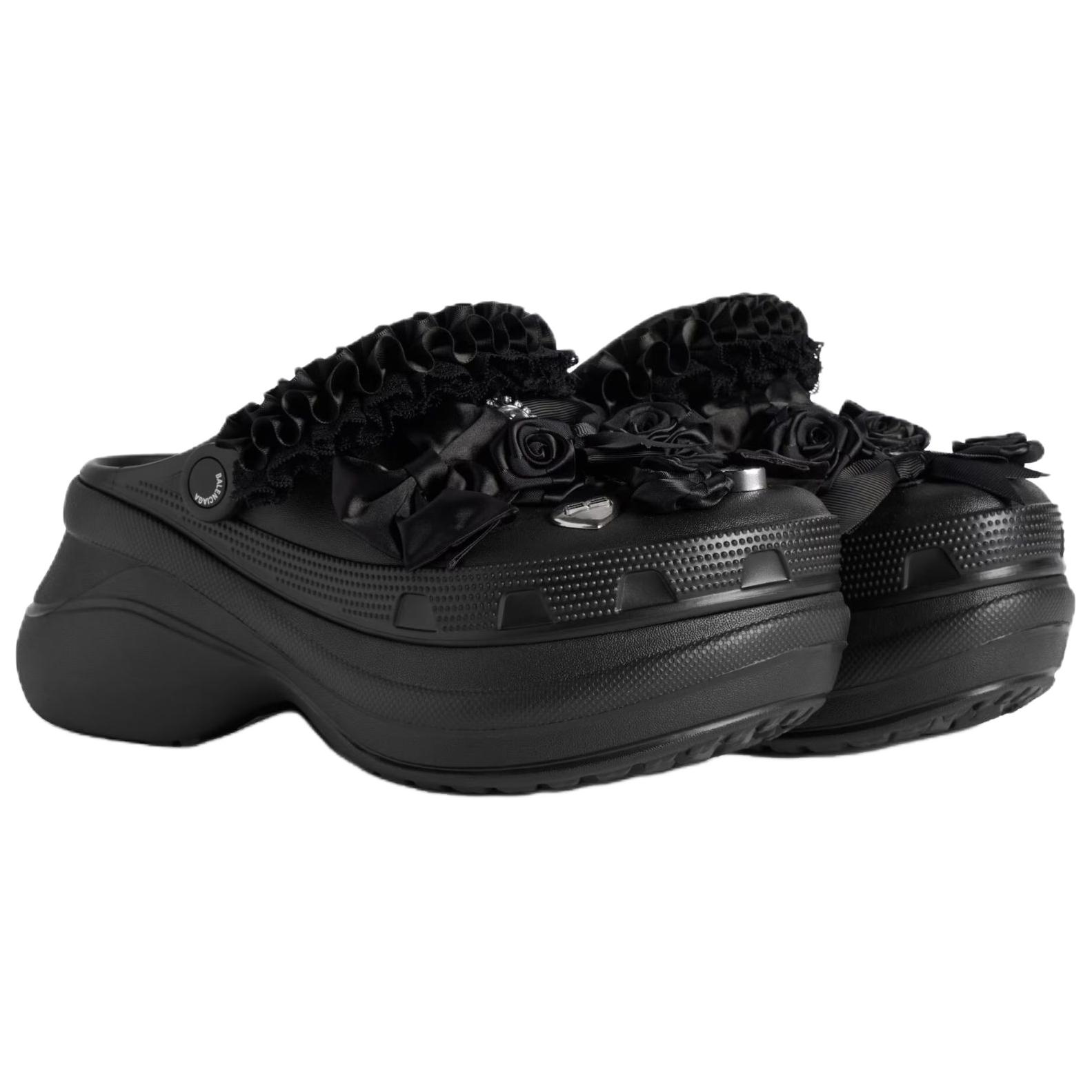 Кроссовки Crocs Collaboration Jibbitz для женщин, Balenciaga, черный — фото 4