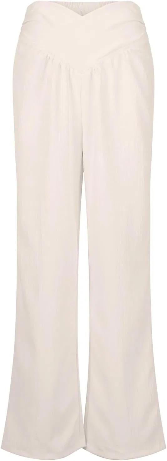 Широкие брюки из льна, женские, свободного кроя, цвет 01-khaki — фото 4