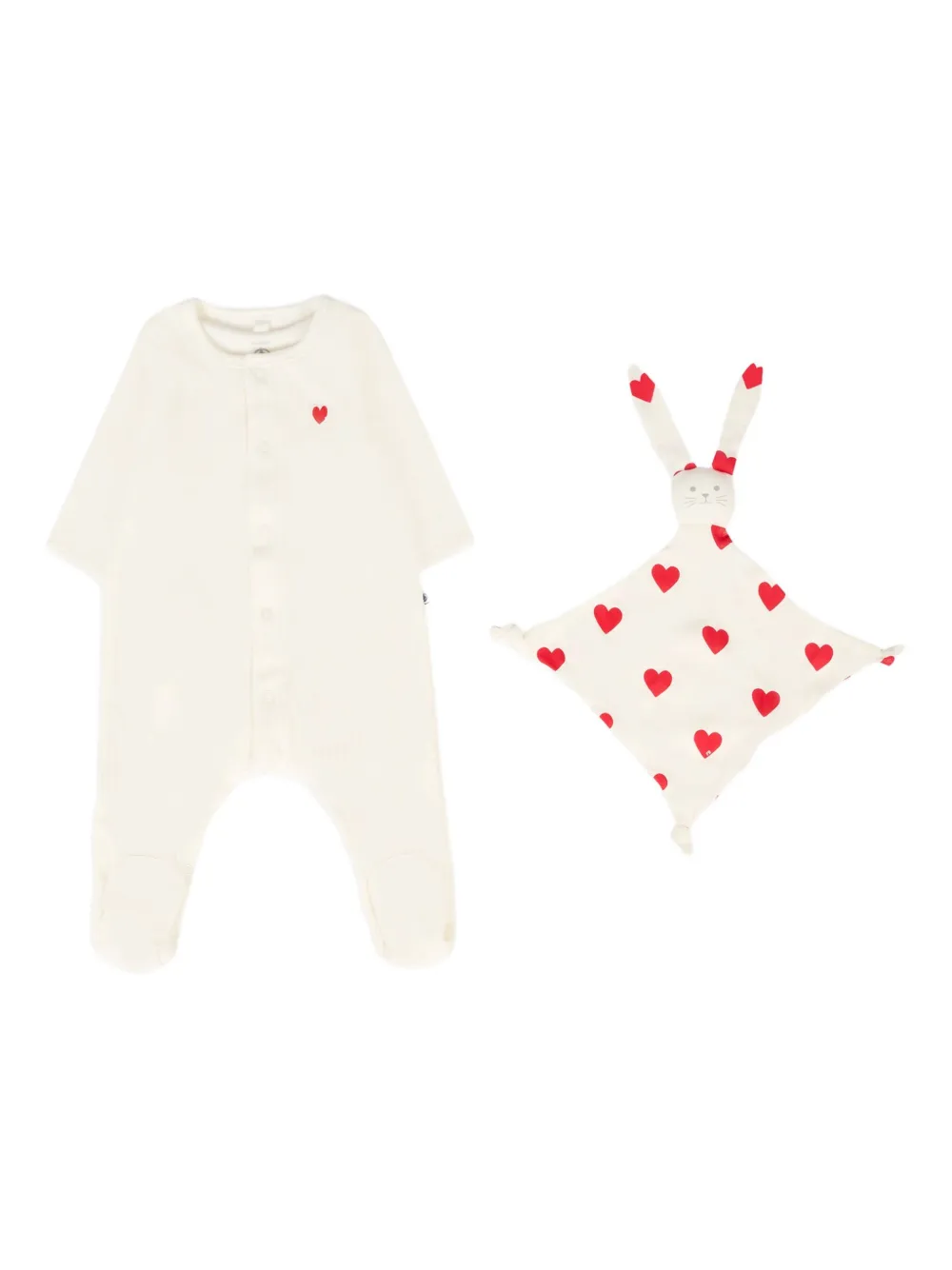 

Комплект одеяла с пижамой в форме сердца Petit Bateau, белый