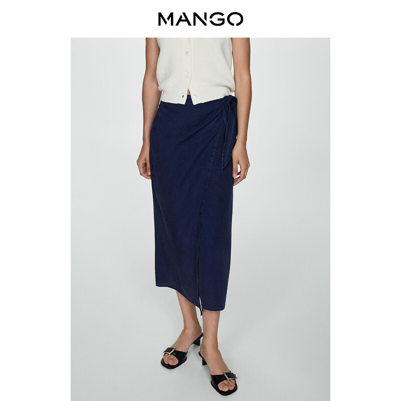 

Женская юбка Mango на шнуровке, синий