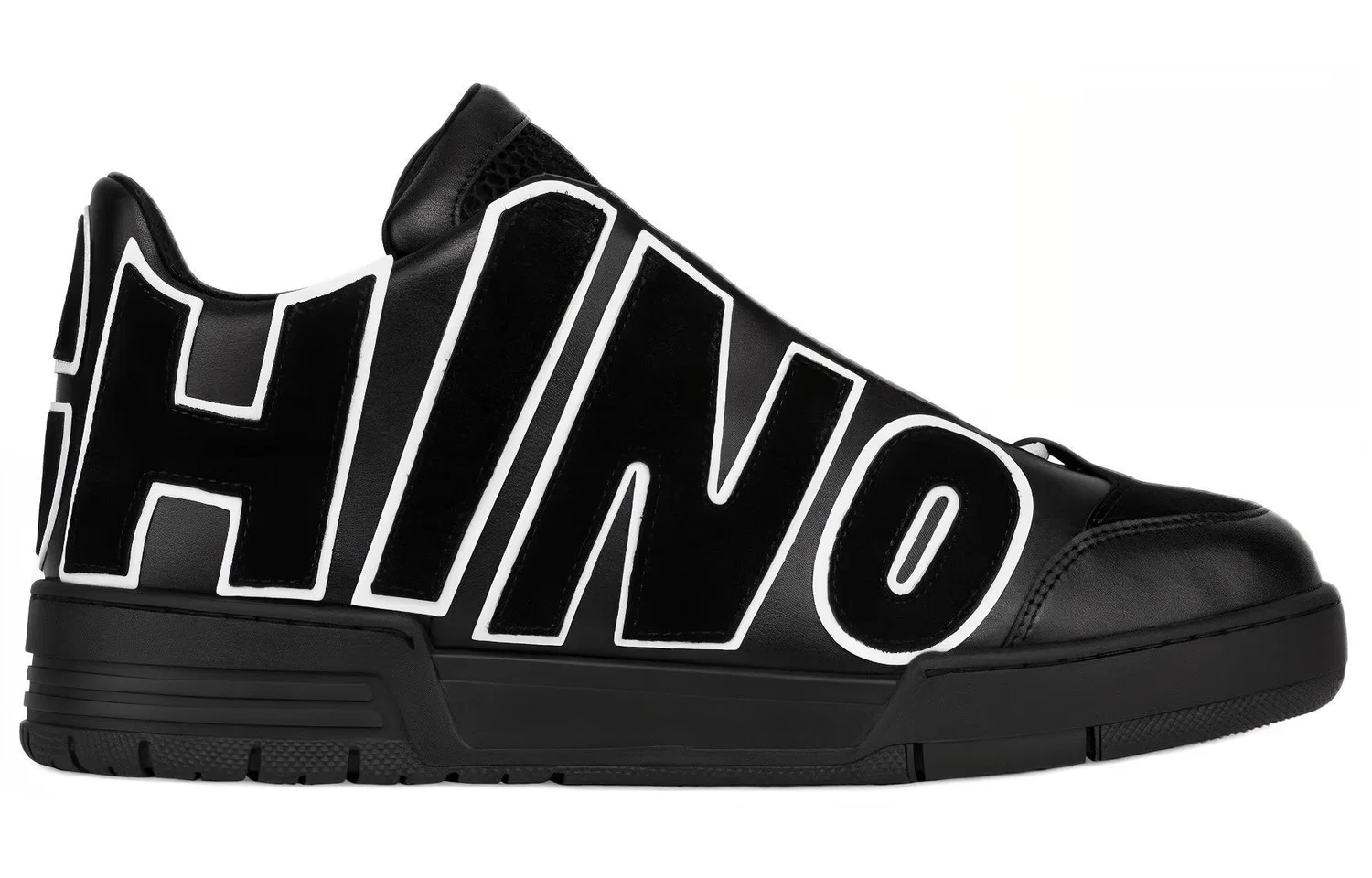 Кроссовки кожаные MOSCHINO Original Shoe Box Included черные — фото 3