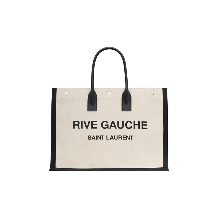 

Сумка-тоут Saint Laurent Rive Gauche Large Tote Bag, цвет Grege/Black