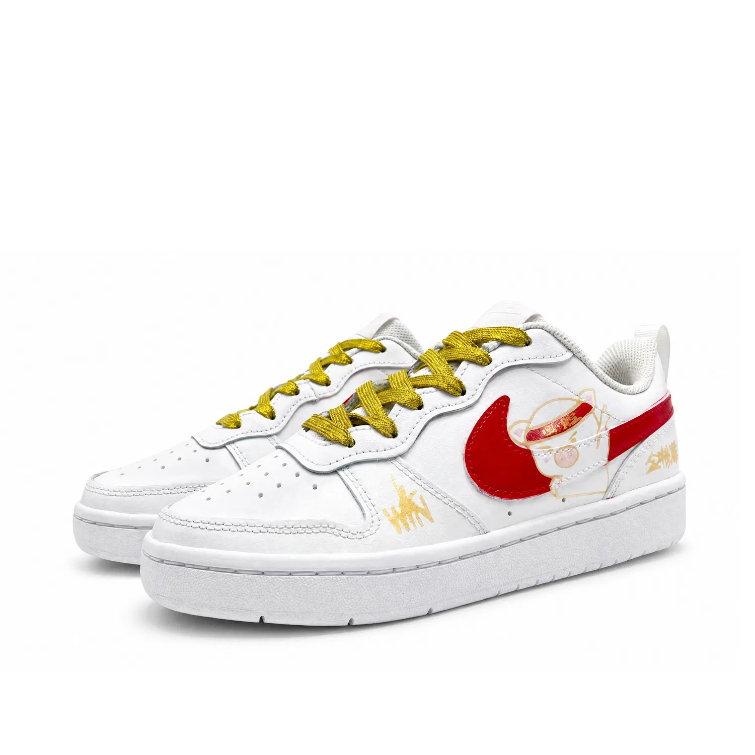 Кроссовки кеды Nike Court Borough Achieve Success In The Exam Red Gold — фото 4