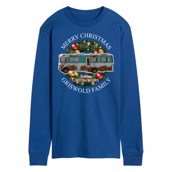 

Мужская футболка с длинным рукавом "National Lampoon's Christmas Vacation" "С Рождеством" Licensed Character, синий