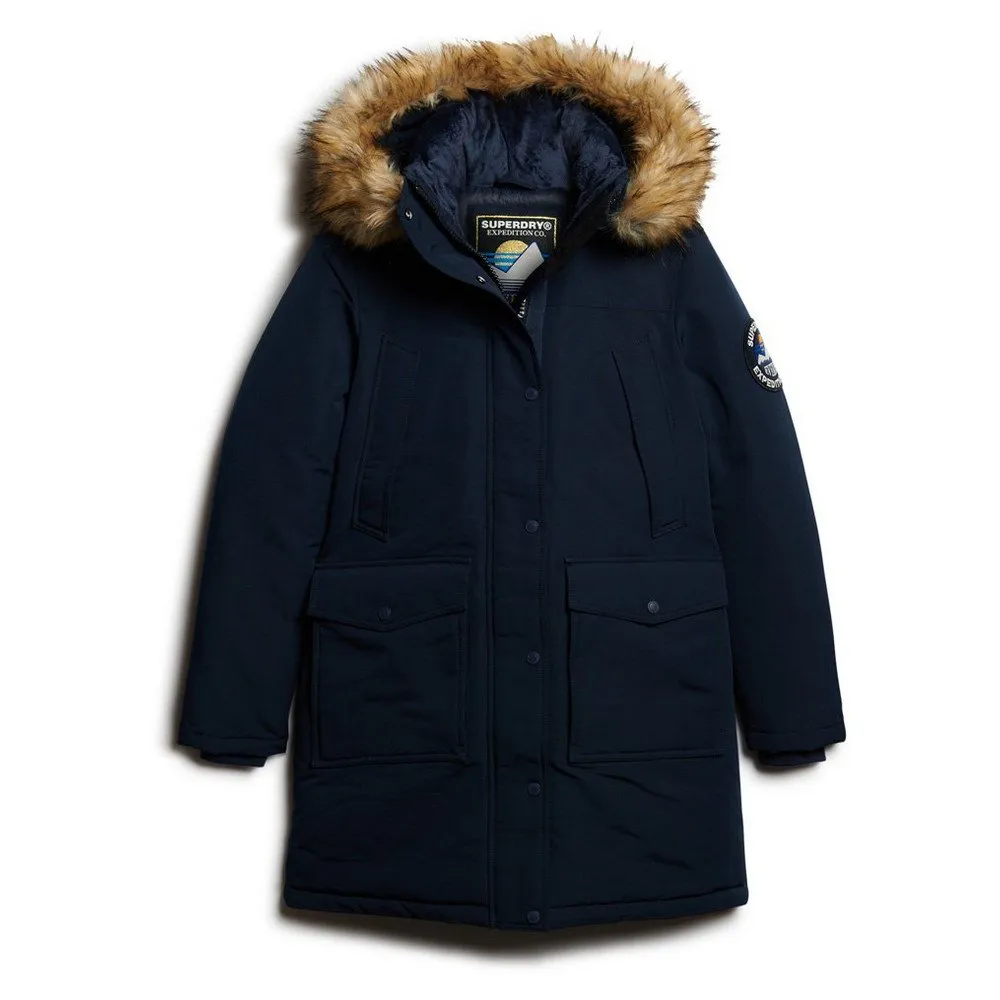 

Куртка Superdry Everest Faux Fur, синий