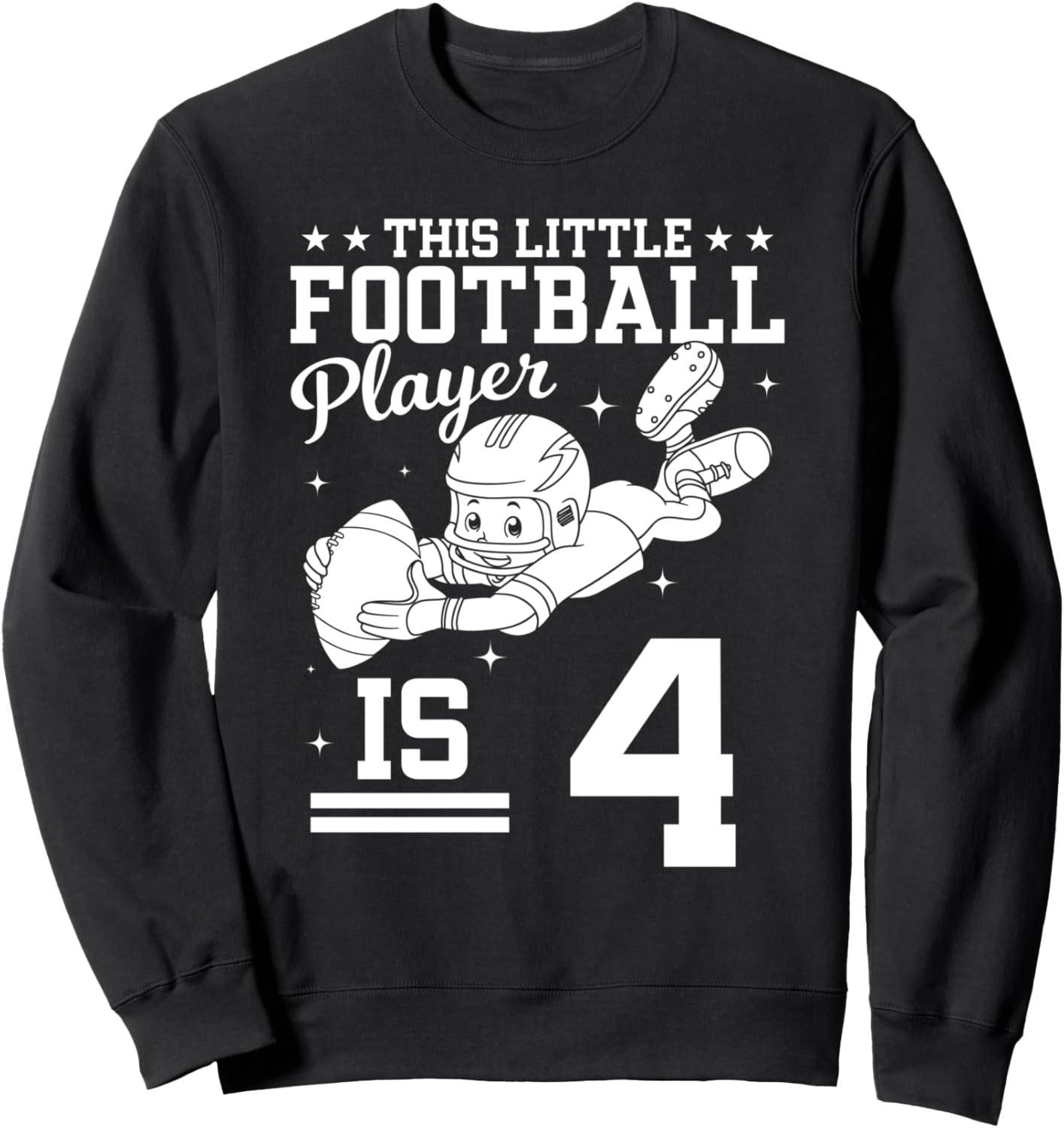 

Толстовка в честь 4-летия футболиста - толстовка для 4-летнего ребенка, играющего в футбол 4Th Birthday Party Football Player, черный