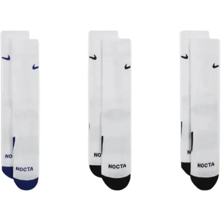 Nike Носки Nocta L'Art Crew, набор из 3 пар, белый/темный королевский синий/белый/черный
