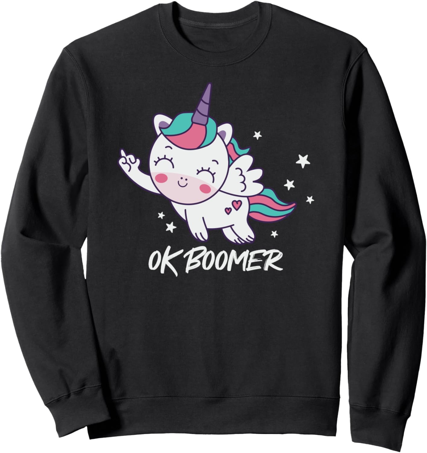 

Забавная надпись с единорогом: Толстовка OK Boomer Funny Cute Unicorn Gift Ideas Girls Women Men, черный