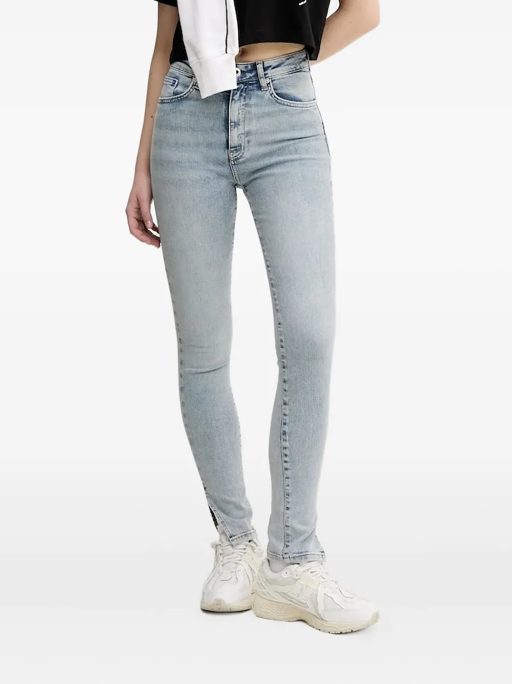 

Джинсы с пятью карманами и разрезами по низу Karl Lagerfeld Jeans, синий