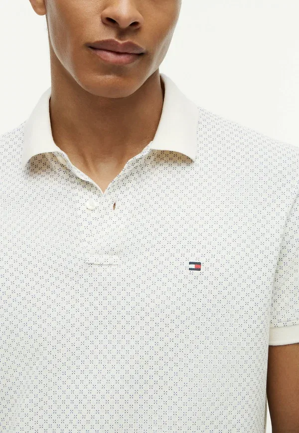 Поло Tommy Hilfiger Regular Fit с геометрическим принтом, слоновая кость — фото 4