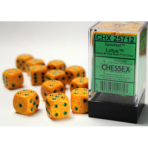 

Аксессуары Chessex Chessex 16mm d6 Set: Speckled - Lotus w/Green (12)