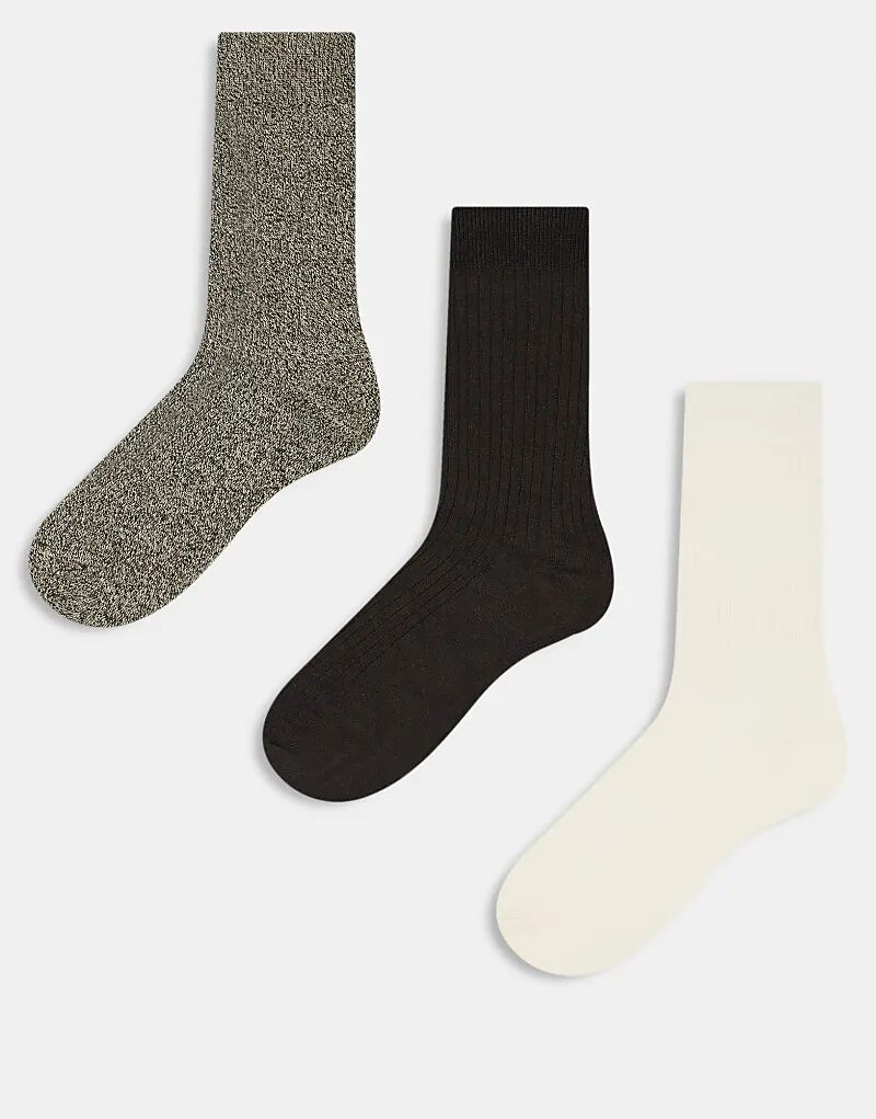 

Selected Homme – 3 пары носков кремового, коричневого и белого цвета