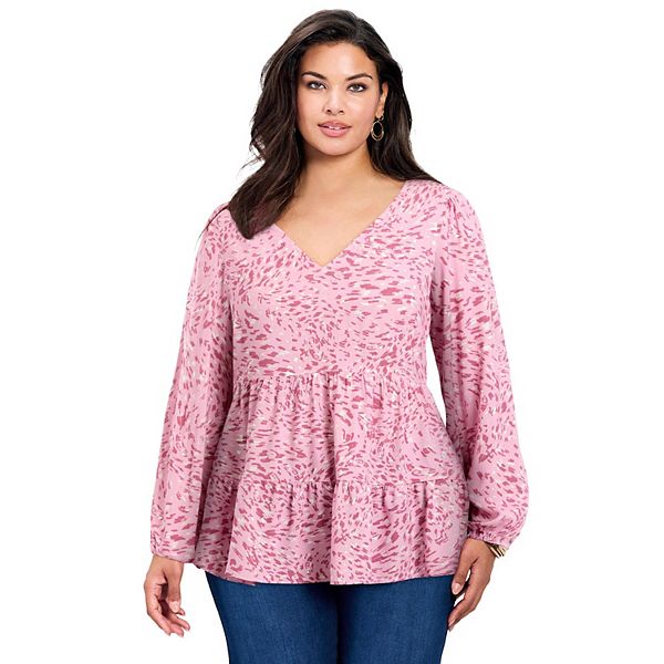 

Женская футболка Remi plus size Avenue, Pink Swirl, Розовый, Женская футболка Remi plus size Avenue, Pink Swirl