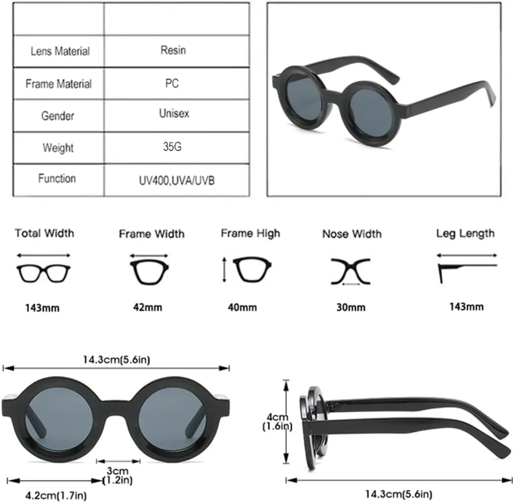 

Круглые солнцезащитные очки для женщин и мужчин с защитой от УФ-излучения UV400, в винтажном панк-стиле, с градиентным переходом (черно-серые) TVTBBVV, Black Gray