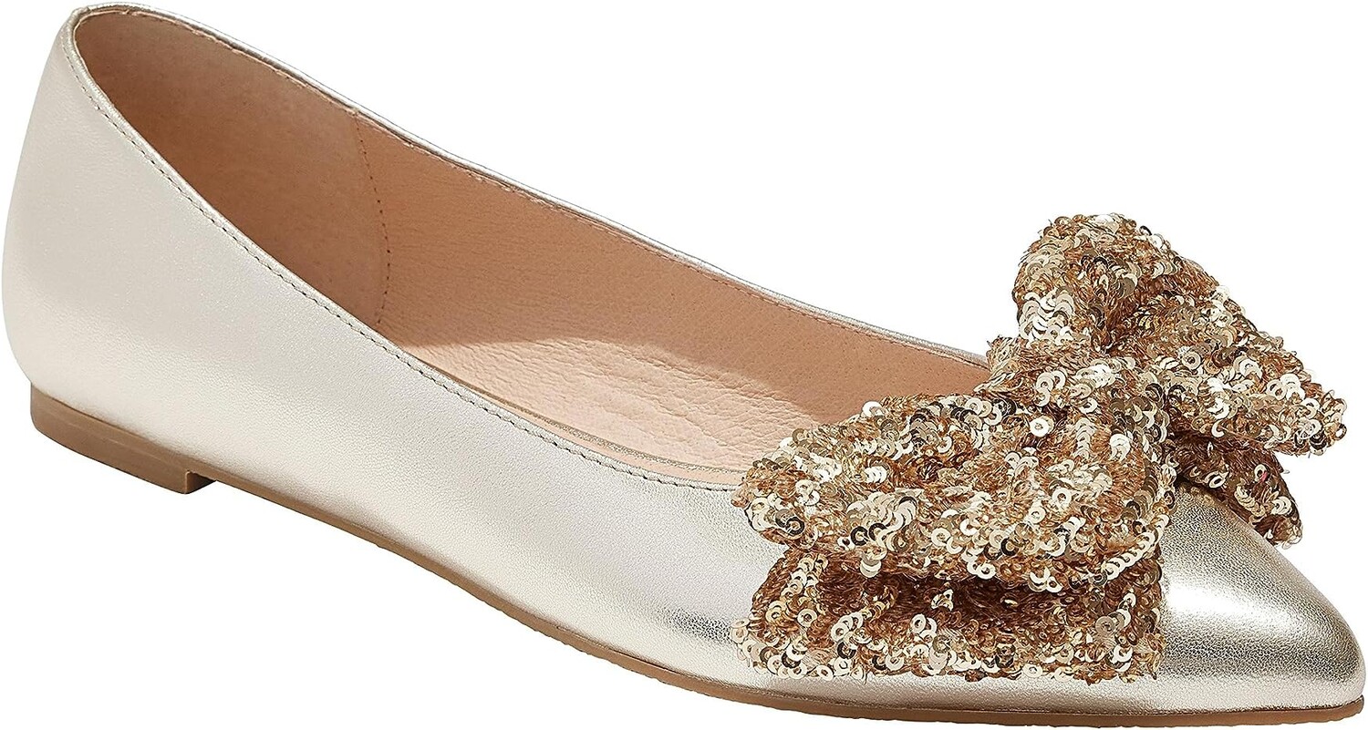 

Туфли на плоской подошве Jack Rogers Debra Ballet - Leather/Sequins, цвет Platinum