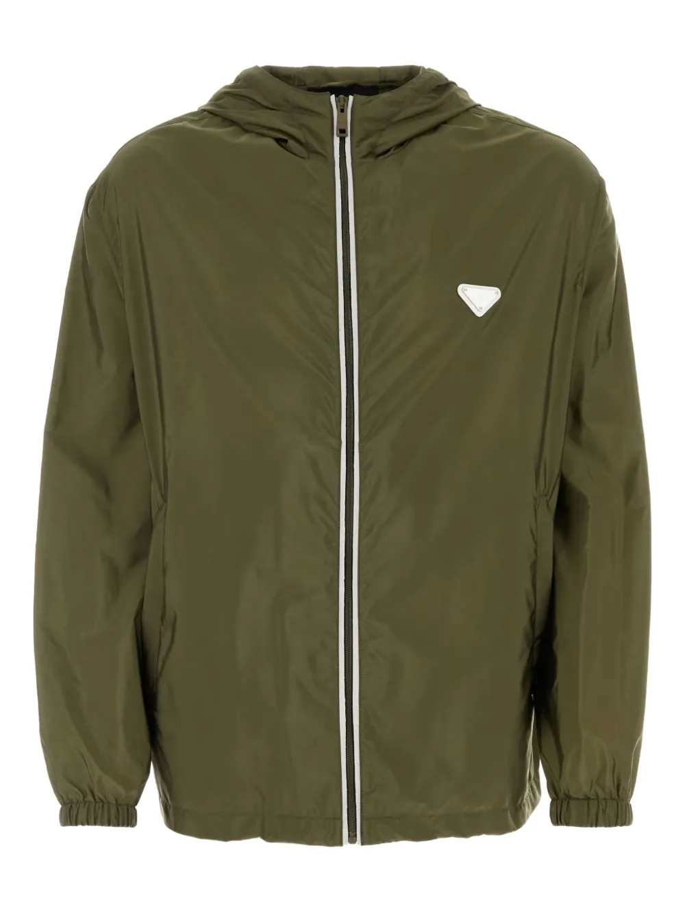 

Ветровка с капюшоном из переработанного нейлона Prada, зеленый
