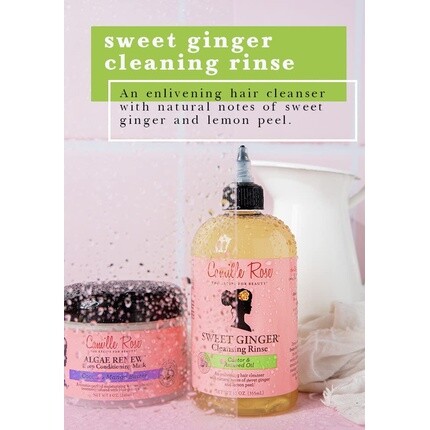 Camille Rose Sweet Ginger Очищающий ополаскиватель 355 мл с касторовым маслом — фото 3