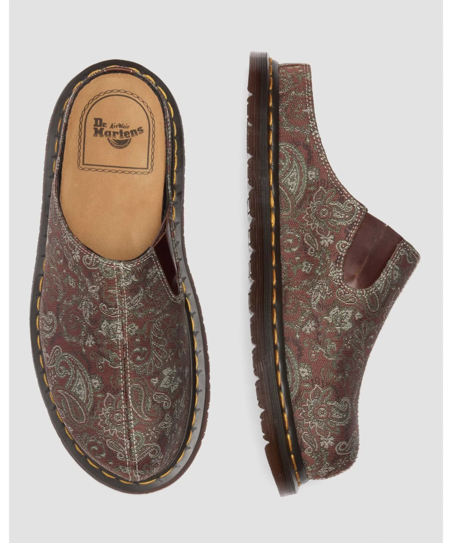 Унисекс мюли Dr. Martens SAN из жаккарда с узором пейсли мультиколор — фото 2