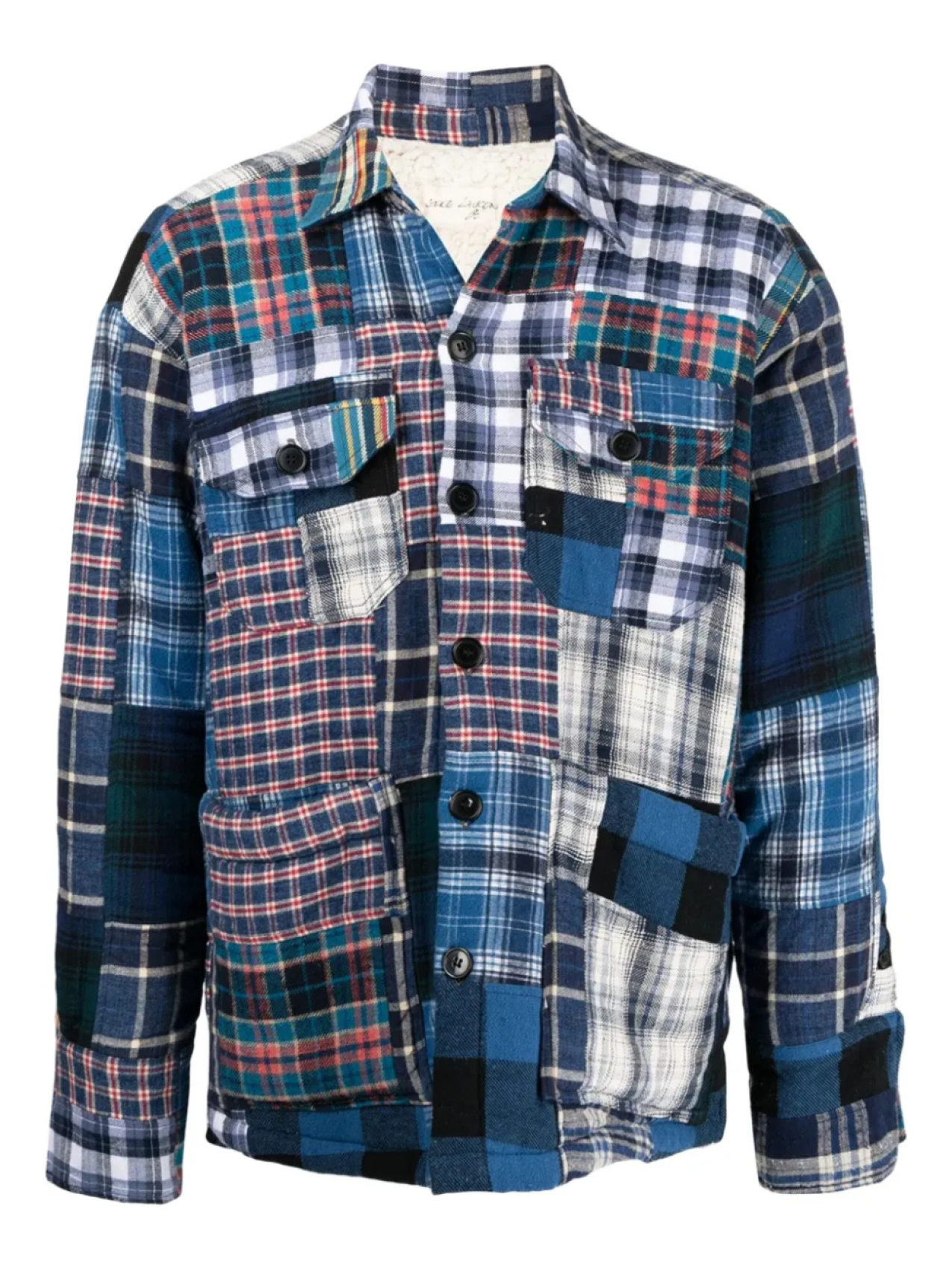 

Грег Лорен лоскутная хлопковая рубашка куртка Greg Lauren, синий