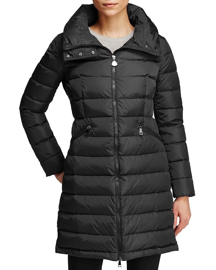 

Пуховик Moncler Flammette со складным капюшоном, черный