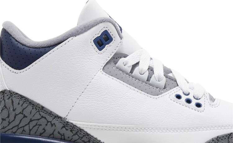 Кроссовки Air Jordan 3 Retro GS 'Midnight Navy', белый — фото 2