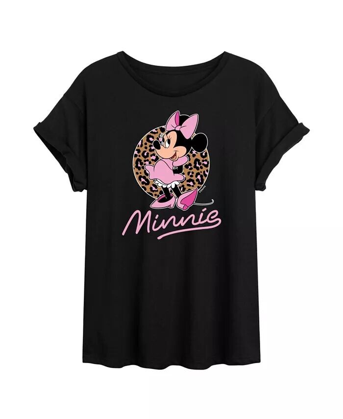 

Hybrid Apparel Trendy Juniors Футболка оверсайз с рисунком Минни Леопарда GOOD VIBES LLC, черный