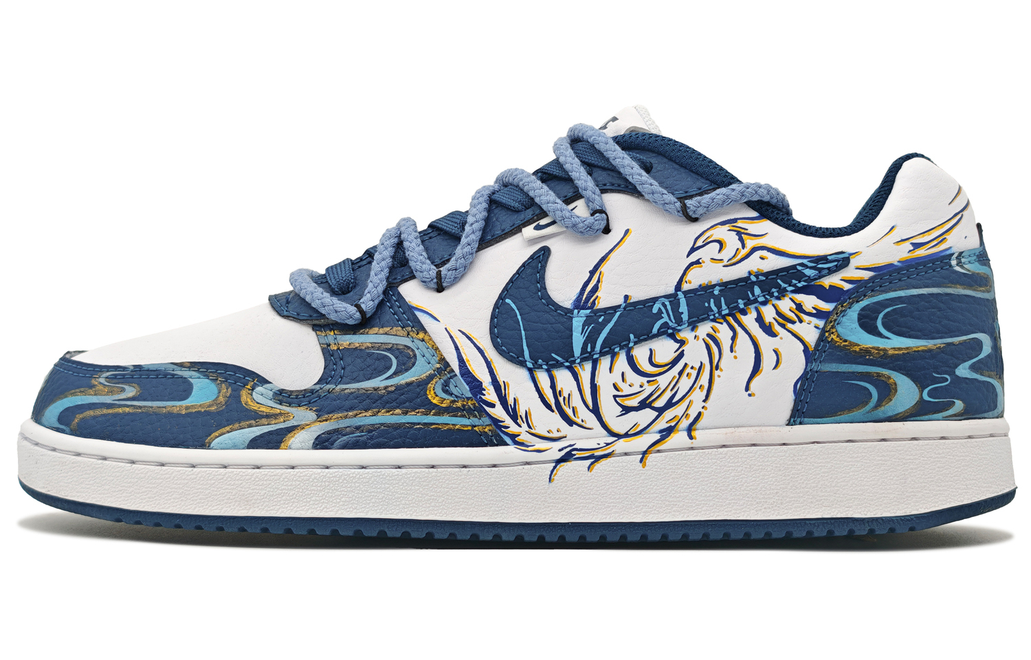 

Nike Кроссовки для скейтбординга EBERNON Heartfelt Manufacturing, Cyan Bird Dreams, устойчивые к истиранию, низкие, мужские, сине-белые