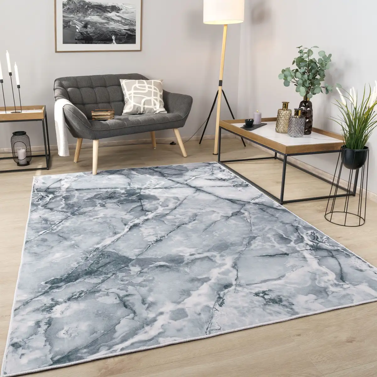 

Ковер Paco Home "Marble 247", прямоугольный, короткий ворс, современный дизайн под мрамор, гостиная, спальня 120х160 см, серый