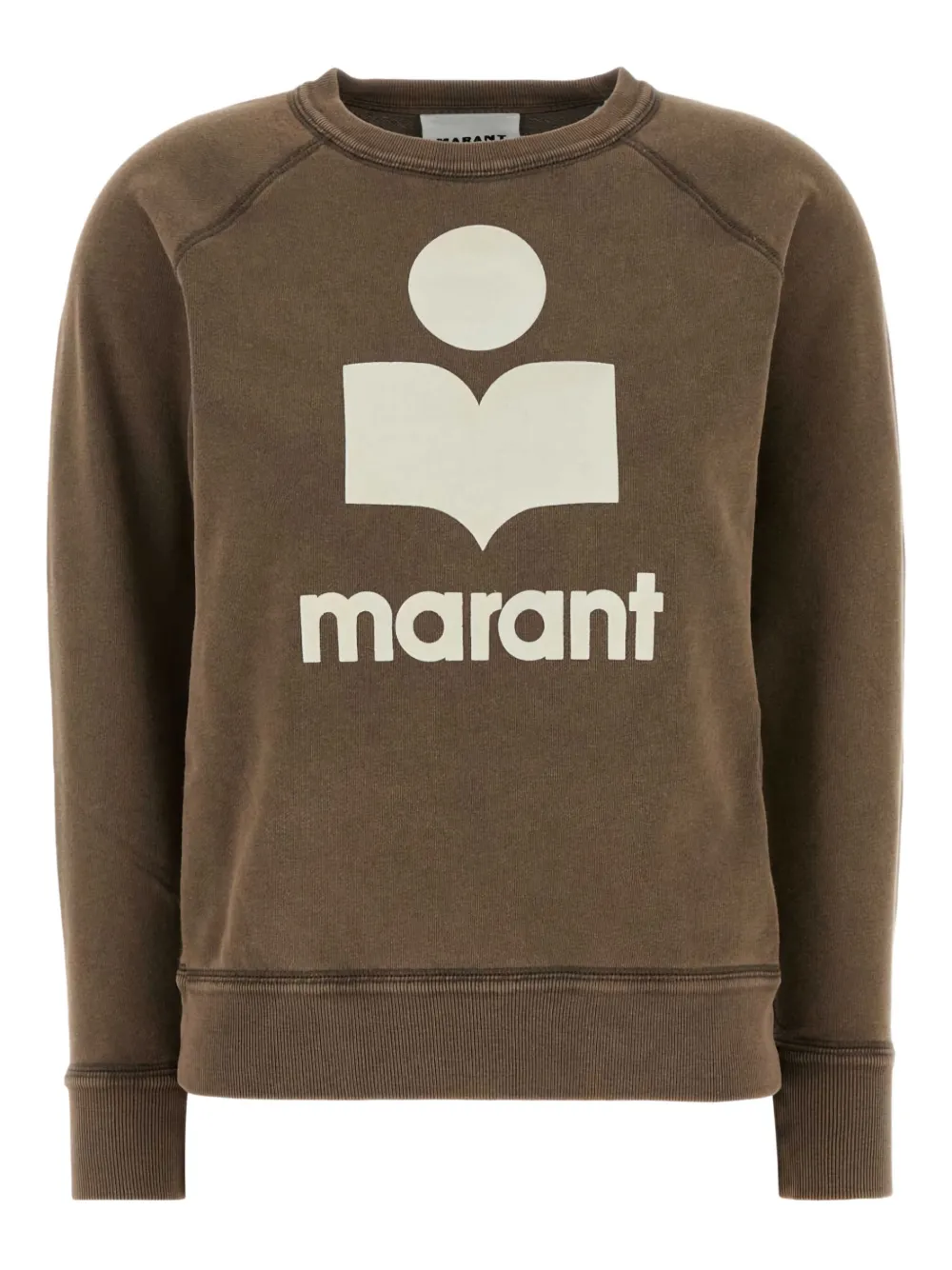 

Хлопковая толстовка с вышитым логотипом MARANT ÉTOILE, коричневый