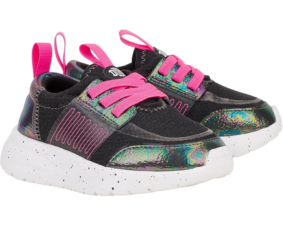 

Кроссовки Hey Dude Kids Sirocco Play Brights, цвет Black/Pink