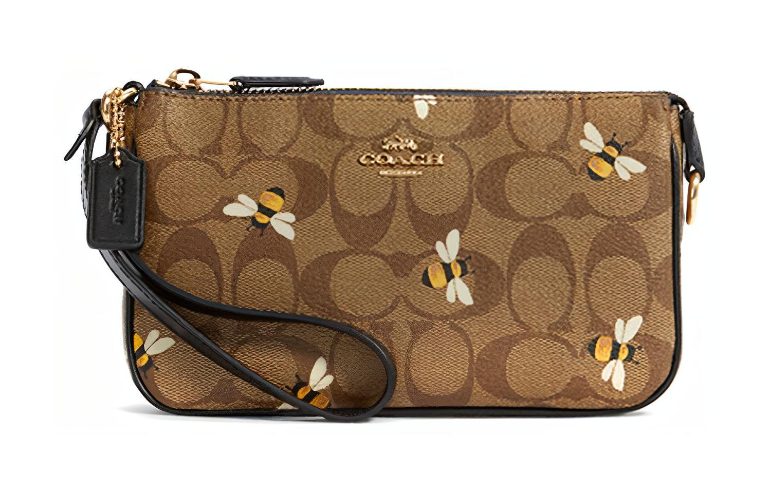 

COACH Сумка-кошелек Nolita Canvas, сумка через плечо, клатч, маленькая женская, цвет хаки