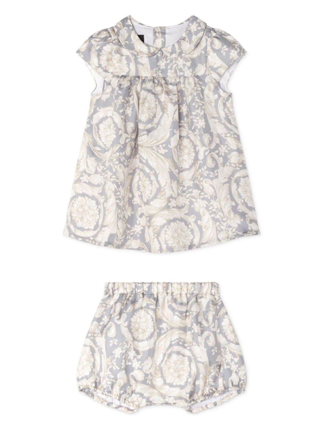 

Комплект платьев с принтом «Барокко» Versace Kids, серый